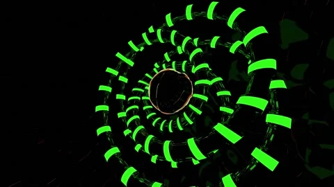 Abstract animation of endless spiral moving on a black textured background Stock Footage