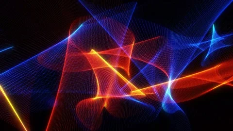 Abstract animation of energetic light streaks of particles moving with wave Stock Footage 255299637