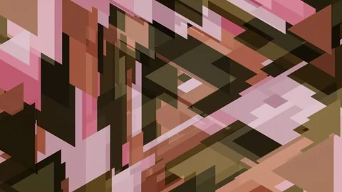 Abstract animation features overlapping slow motion triangles and geometric Stock Footage 346869858