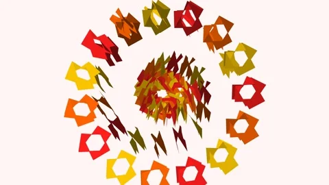 Abstract animation featuring a dynamic explosion of geometric Stock Footage 337859236