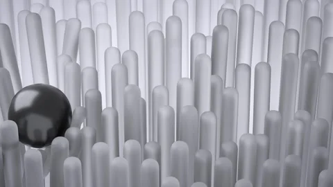 An abstract animation featuring a metalic sphere gently gliding over flexib.. Stock-Footage 300569879