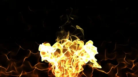 Abstract animation of fire burning with flame spark in black background pattern Stock Footage 73872092