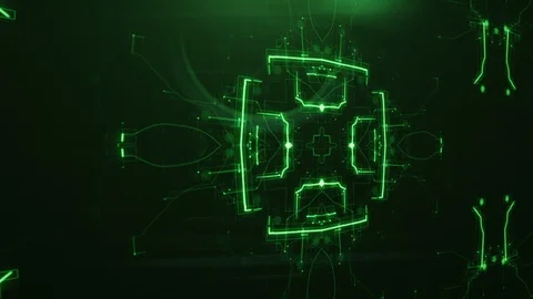 Abstract Animation of Futuristic Symmetrical Pattern Stock Footage 96299040
