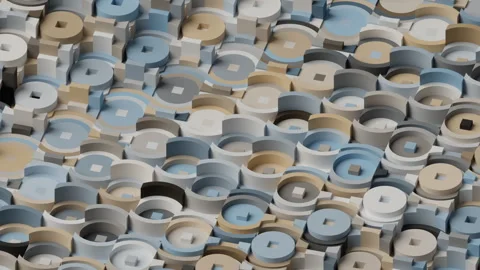 Abstract animation of geometric shapes moving randomly Stock-Footage 263125930