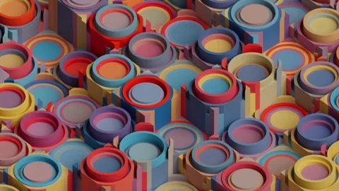 Abstract animation of geometric shapes moving randomly Stock Footage 263125943