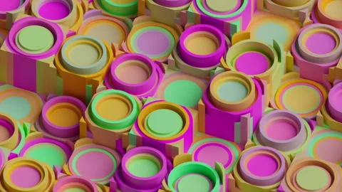Abstract animation of geometric shapes moving randomly Stock-Footage 263126056