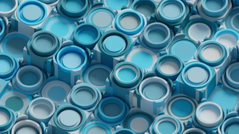 Abstract animation of geometric shapes moving randomly Stock-Footage 263126070