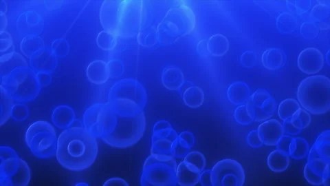 Abstract animation of glowing air bubbles and bright sunlight through water. Stock Footage 255967976
