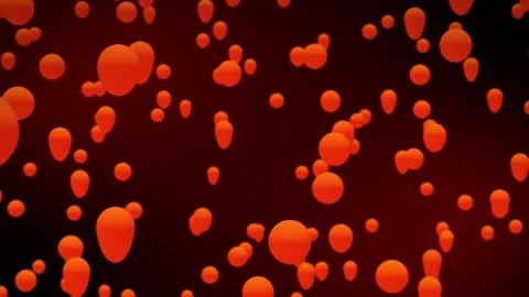 Abstract animation of glowing and floating up orange lava bubbles Stock Footage 257408474