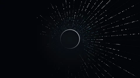 Abstract animation of glowing concentric circles spreading from center Stock Footage 242080542