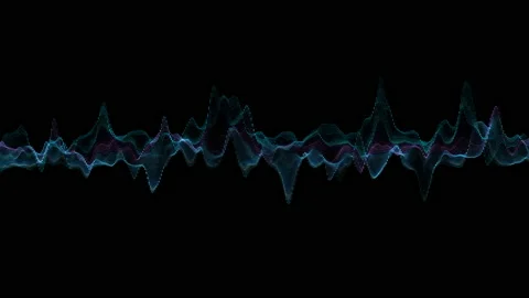 Abstract animation glowing lines background. Wavy form neon line structure Stock Footage 149897238