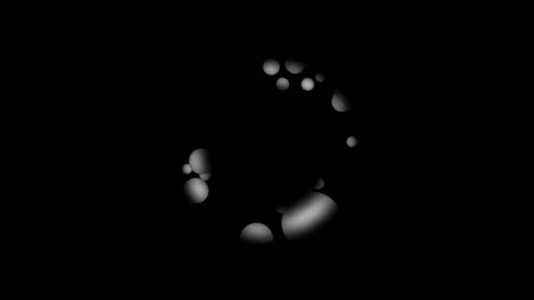 Abstract animation of glowing spheres floating gently in darkness, creating a Stock Footage 321386415
