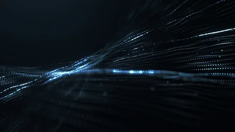Abstract Animation of Glowing Strings of Particles Stock Footage