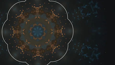 Abstract animation of gold sequence multicolored graphics ornaments rotating on Stock Footage 123884563