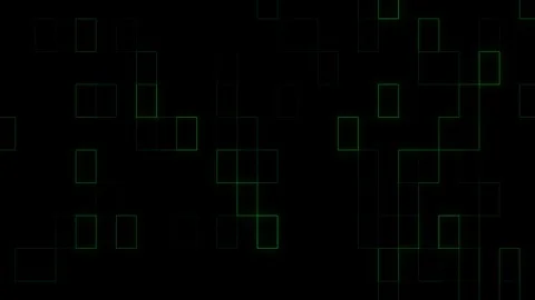 Abstract animation of green block in dark background. Stock Footage 312312423