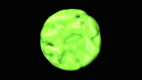 Abstract animation of a green liquid in a sphere. 3D animation Stock Footage 187160512