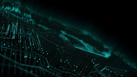 Abstract animation of green particles with glow light effect Stock Footage 120028594