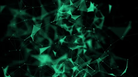 Abstract animation of green plexus particles glowing Stock Footage 121177041