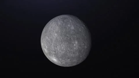 Abstract animation of grey moon full revolution around its axis, rotating in Ilustração Stock