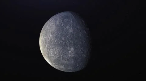Abstract animation of grey moon full revolution around its axis, rotating in Stock Illustration