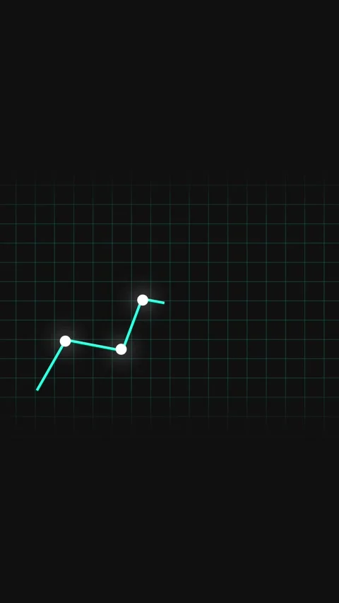 Abstract animation of a growing line graph with multiple data points appear.. 動画素材 331811738
