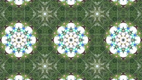 Abstract animation with hand drawn geometric kaleidoscope pattern Stock Footage 77264220