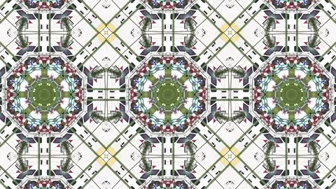 Abstract animation with hand drawn geometric kaleidoscope pattern Stock Footage 77264298