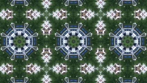 Abstract animation with hand drawn geometric kaleidoscope pattern Stock Footage 77264418