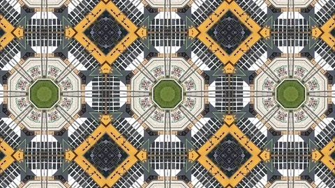Abstract animation with hand drawn geometric kaleidoscope pattern Stock Footage 77264625