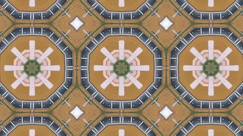 Abstract animation with hand drawn geometric kaleidoscope pattern Stock Footage 77264720