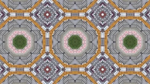 Abstract animation with hand drawn geometric kaleidoscope pattern Stock Footage 77264777