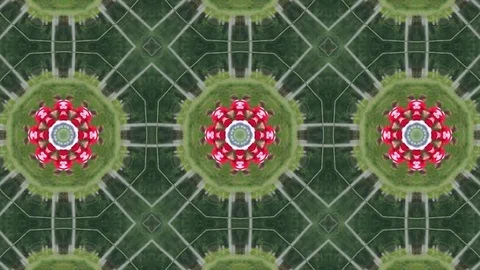 Abstract animation with hand drawn geometric kaleidoscope pattern Stock Footage 77264811