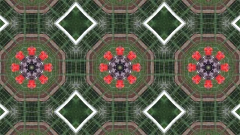 Abstract animation with hand drawn geometric kaleidoscope pattern Stock Footage 77264940