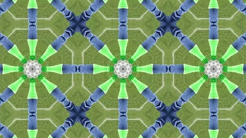Abstract animation with hand drawn geometric kaleidoscope pattern Video stock 77265005