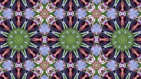 Abstract animation with hand drawn geometric kaleidoscope pattern Stock Footage 77265047