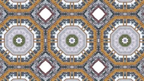 Abstract animation with hand drawn geometric kaleidoscope pattern Stock Footage 77265161