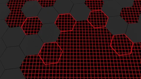 ABSTRACT ANIMATION honeycomb red Stock Footage 109150128