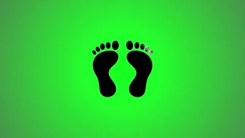 Abstract animation of human footprints appearing and disappearing on vibran.. Stock Footage 346491253