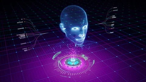 Abstract animation of human head formed by particles Vidéo 83086612