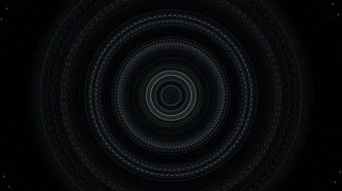Abstract animation of hypnotic circles moving and blinking on the dark Stock Illustration
