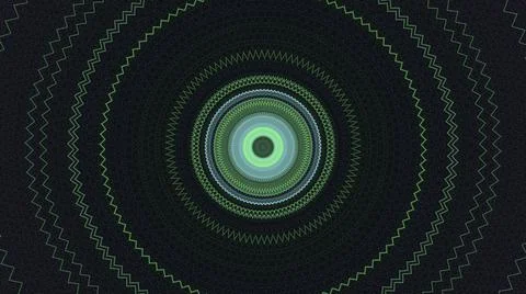 Abstract animation of hypnotic circles in slow motion blinking on the dark Stock Illustration