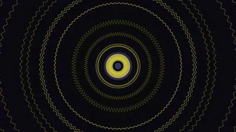 Abstract animation of hypnotic circles in slow motion blinking on the dark Stock Illustration
