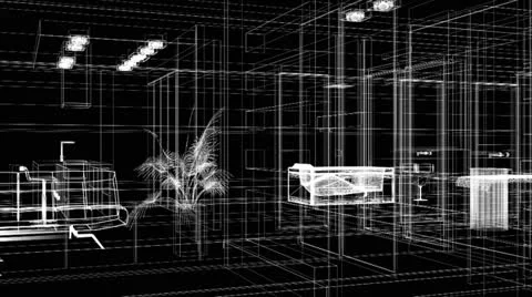 Abstract animation interior of the grid Stock Footage 24833371