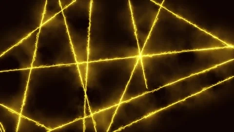 Abstract animation with intersecting lines, orange and yellow laser beams. Vídeos de archivo 308531471