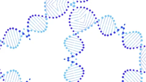 Abstract animation of kaleidoscope motion form into DNA genetics structure. Stock Footage 220140378