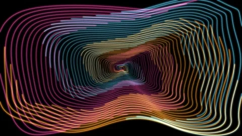 Abstract animation with lines that circle around the screen. an endless tunn Stock Footage 249534634
