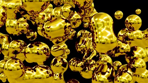 Abstract animation with liquid balls - loop Видео 161187784