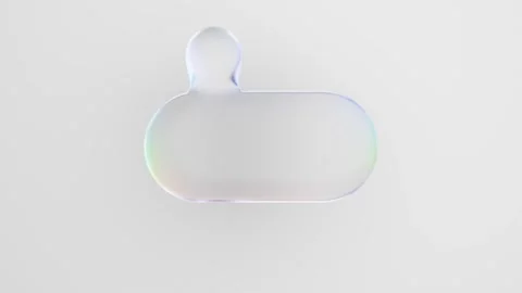 Abstract animation of a liquid glass speech bubble on a white background Video stock 336859304