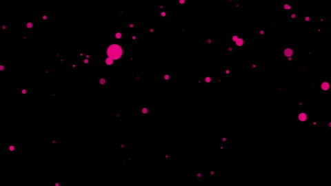 Abstract animation loop falling pink bokeh particles on black background Stock Footage 285511822