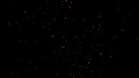 Abstract animation loop pink stars particles flow on black background Stock Footage 290357209